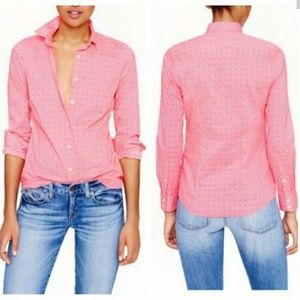 J.Crew Pink 100% Cotton Floral Shirt Size 8